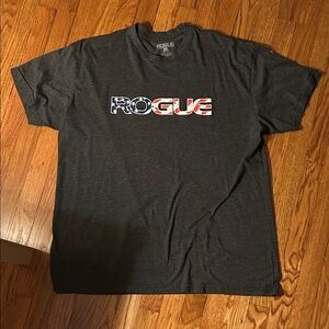 Rogue Men's Charcoal T-Shirt with Flag Logo